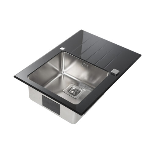 SinkSolution R LINE 780×540 rustfrit stål køkkenvask med glas drypbakke