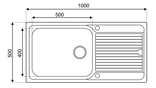 SinkSolution A LINE 1000x500 1x FS rustfri stål køkkenvask